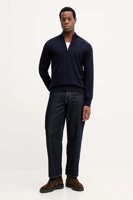 Eton sweter wełniany 100013665 granatowy AW25