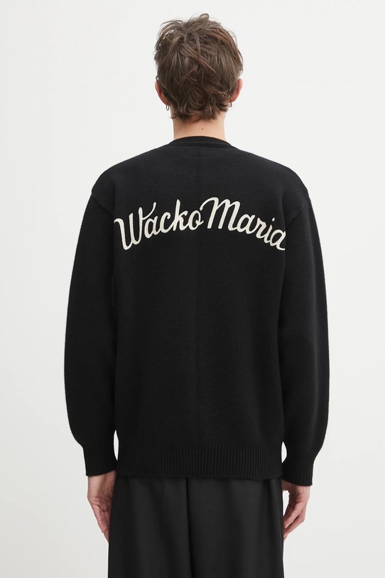 Odzież Wacko Maria kardigan wełniany Classic Cardigan 25FW.WMK.KN13 czarny