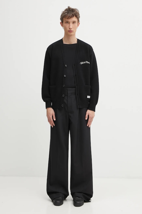 Wacko Maria kardigan wełniany Classic Cardigan 25FW.WMK.KN13 czarny