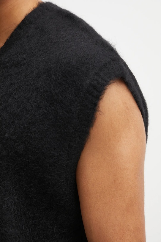 Needles vestă din amestec de lână negru RW359