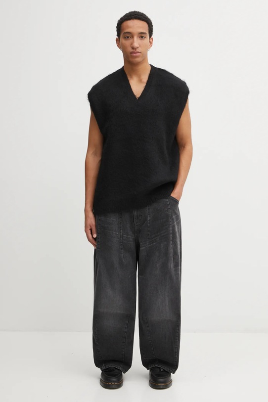 Needles vestă din amestec de lână RW359 negru