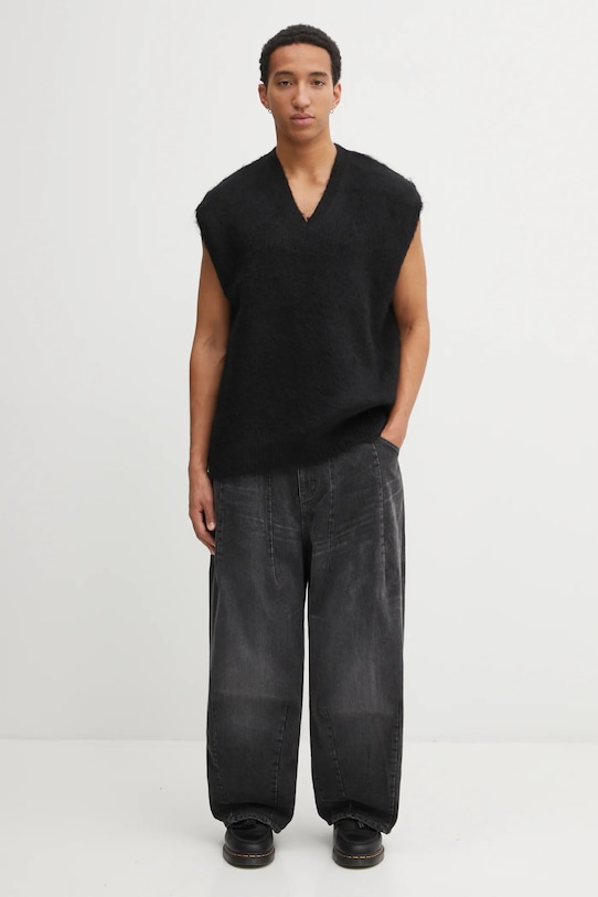 Needles vestă din amestec de lână RW359 negru