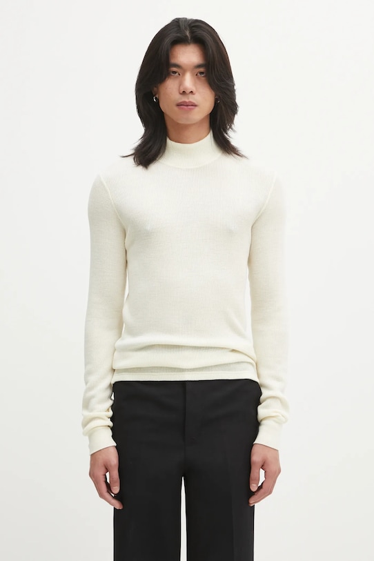 Visvim sweter wełniany SOLAR WAFFLE SKIVVY wełna beżowy 125205010006