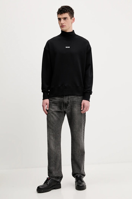 MSGM bluza bawełniana 200MM508.300000 czarny AW25