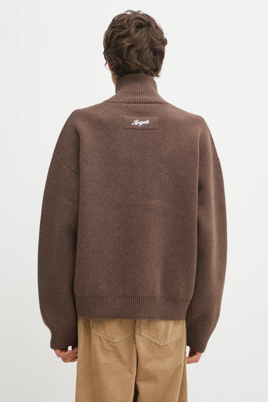 Odzież Axel Arigato kardigan z dodatkiem wełny Core Zip-Up Sweater A2143005 brązowy