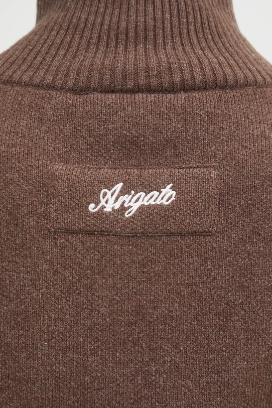 Axel Arigato kardigan z dodatkiem wełny Core Zip-Up Sweater brązowy A2143005