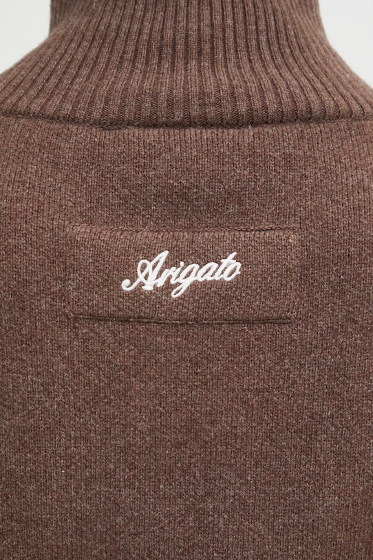 Axel Arigato kardigan z dodatkiem wełny Core Zip-Up Sweater brązowy A2143005