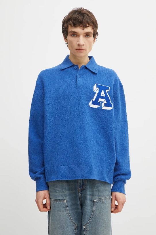 Axel Arigato jumper Team Polo Sweater plain blue A0950002