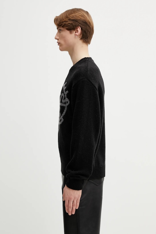 Human Made sweter z dodatkiem wełny KNITTED SWEATER HM30CS035 czarny AW25