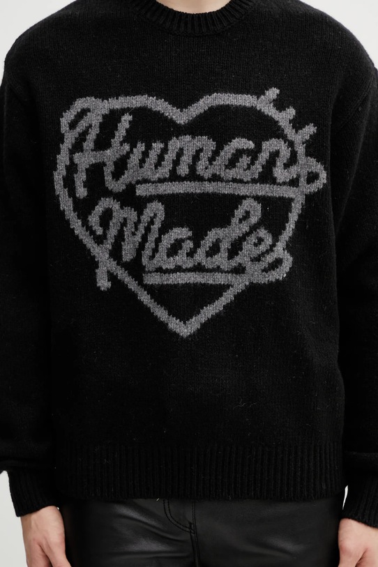 Human Made sweter z dodatkiem wełny KNITTED SWEATER czarny HM30CS035