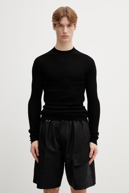 Шерстяной свитер Heliot Emil шерсть чёрный PREAW25.M.07.077.BLK01