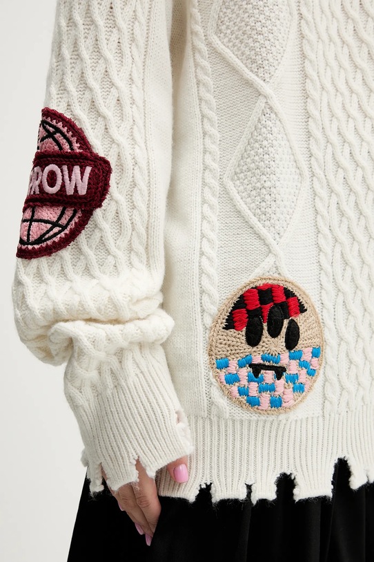 Barrow sweter z dodatkiem wełny F5BWUAJP115 beżowy