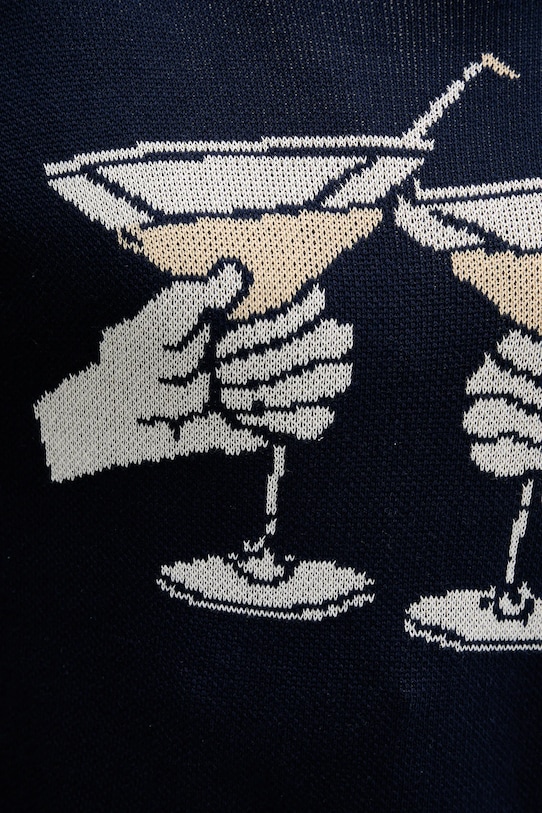 Kaotiko sweter bawełniany AR015.01.E002 granatowy