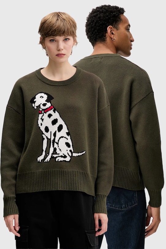 Kaotiko pulover de bumbac groase verde AR017.01.E002