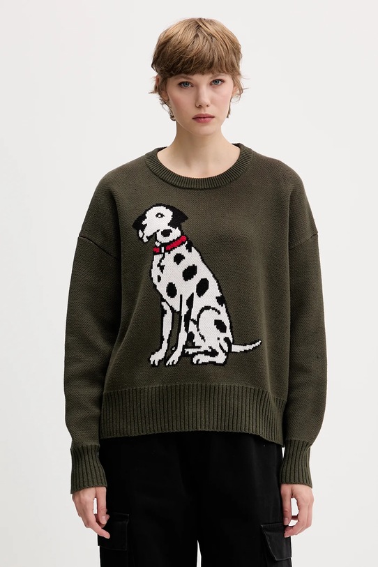 Βαμβακερό πουλόβερ Kaotiko AR017.01.E002 πράσινο AW25