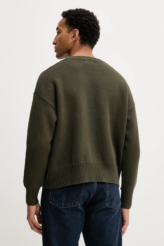 Ρούχα Βαμβακερό πουλόβερ Kaotiko AR017.01.E002 πράσινο