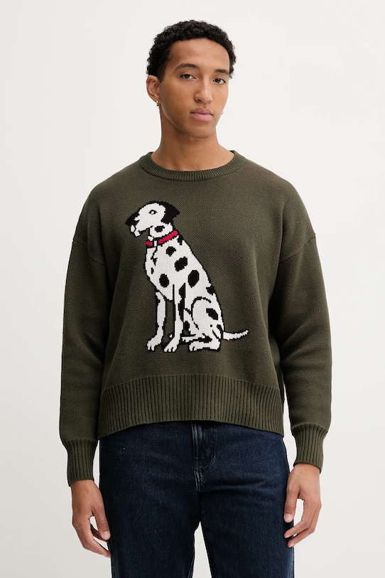 Kaotiko pulover de bumbac verde AR017.01.E002