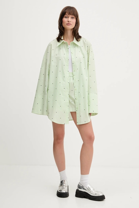 Rotate pantaloni scurți din bumbac 1143963062 verde AW25