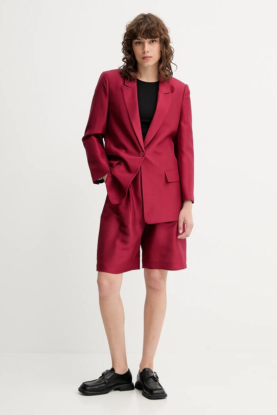 MUNTHE szorty jedwabne PEPPI 252143025209 bordowy AW25