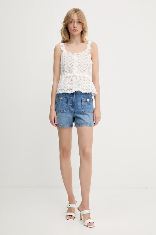 Morgan pantaloni scurți jeans SHAMIZ albastru SS25