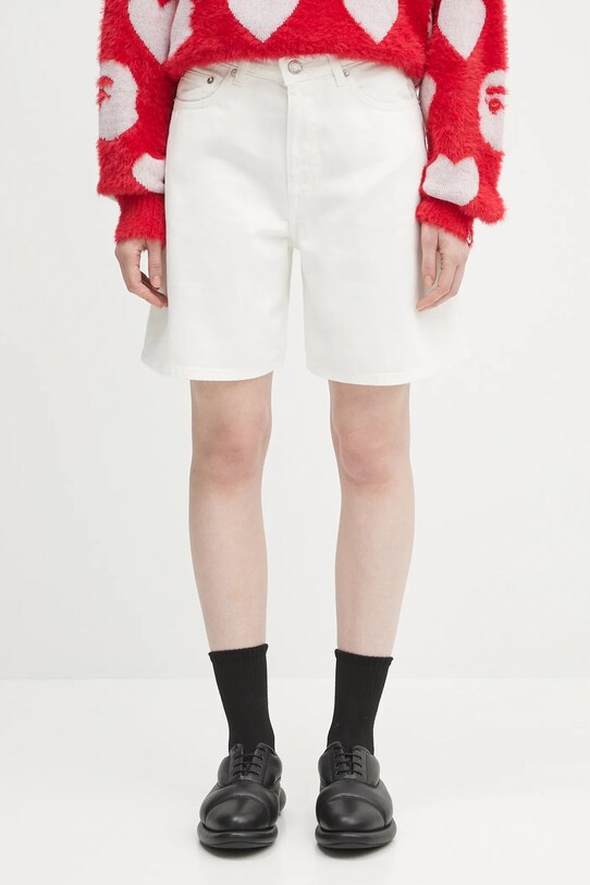 Samsoe Samsoe pantaloncini di jeans SASHELLY cotone bianco F25200013