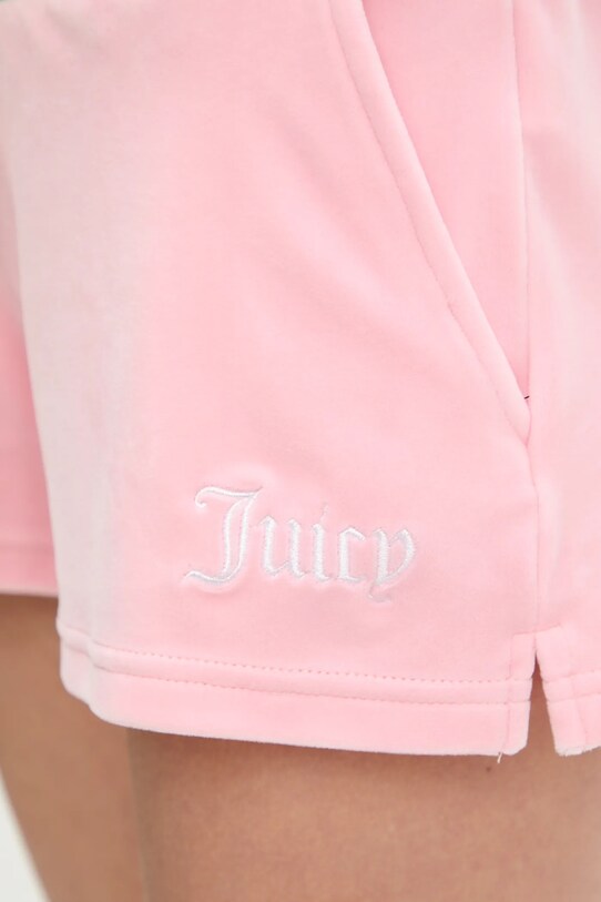 Juicy Couture pantaloni scurți VELOUR STRIPE BOOTY SHORT roz JCWHS225354