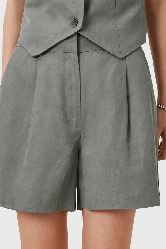 Oblečení Šortky s příměsí lnu AllSaints AVERIE W046QC šedá