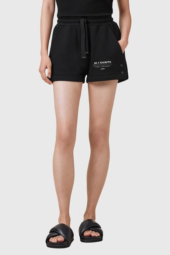 AllSaints pamut rövidnadrág SORRI W053TC fekete AW25