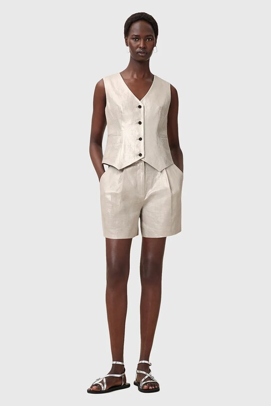 AllSaints szorty lniane AVERIE W069QC