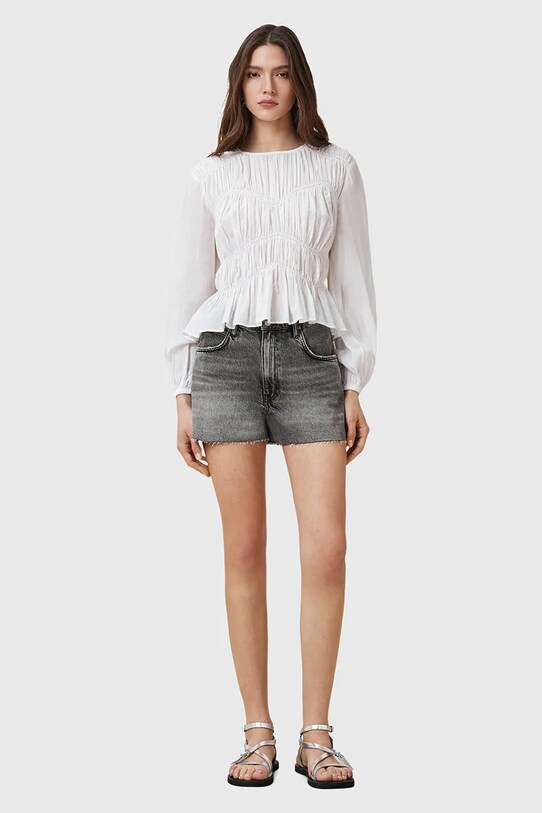 AllSaints szorty jeansowe TATE bawełna szary W076EC