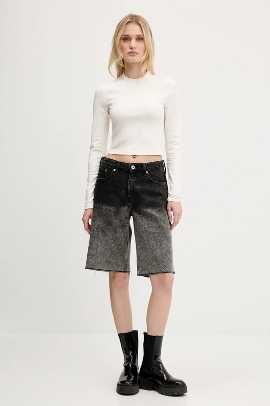 Karl Lagerfeld Jeans pantaloni scurți jeans A3W10131 gri AW25