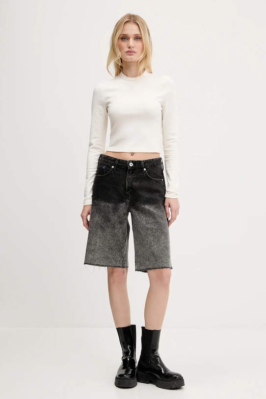 Karl Lagerfeld Jeans pantaloni scurți jeans A3W10131 gri AW25