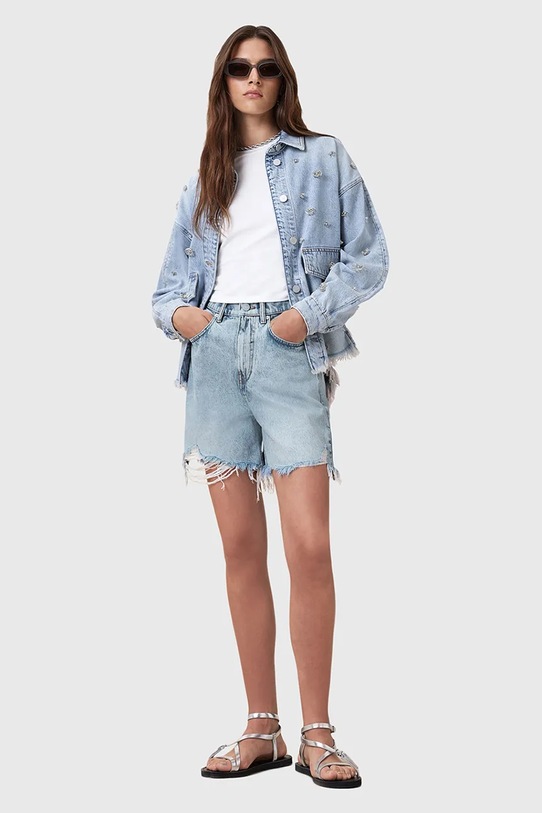 AllSaints szorty jeansowe bawełniane DORIS W067EC