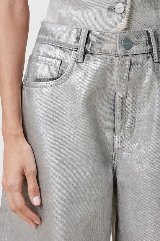 Odzież AllSaints szorty bawełniane LOUIE W068EC srebrny
