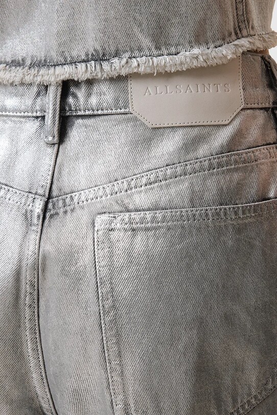AllSaints szorty bawełniane LOUIE srebrny W068EC