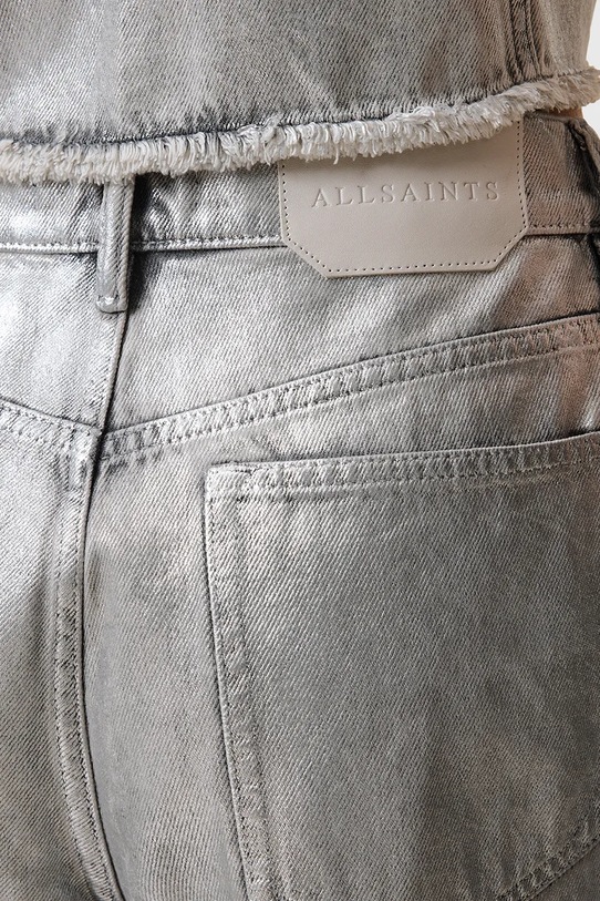 AllSaints pantaloni scurți din bumbac LOUIE argintiu W068EC