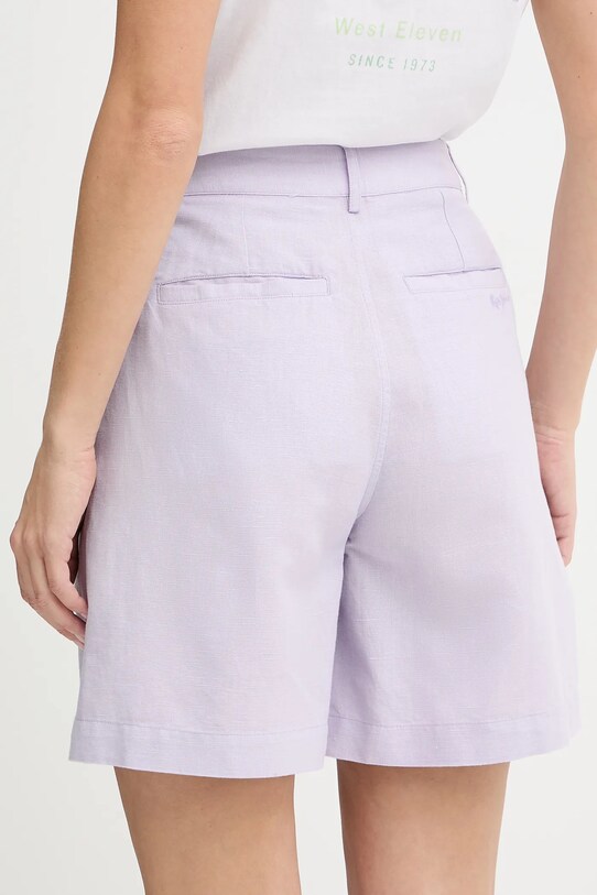 Odzież Pepe Jeans szorty lniane PL801198 fioletowy