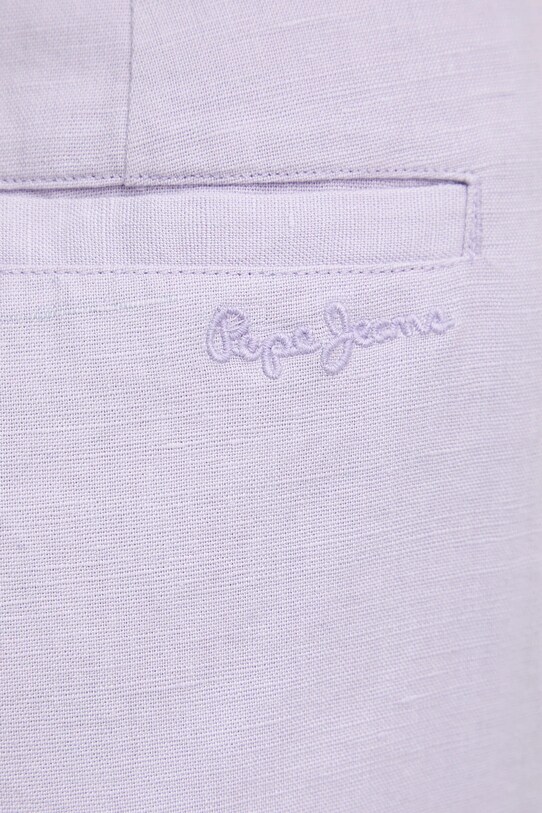 Σορτς από λινό Pepe Jeans PL801198 μωβ
