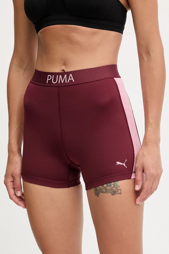 Puma pantaloni scurți de antrenament tricotaj burgundia 526680