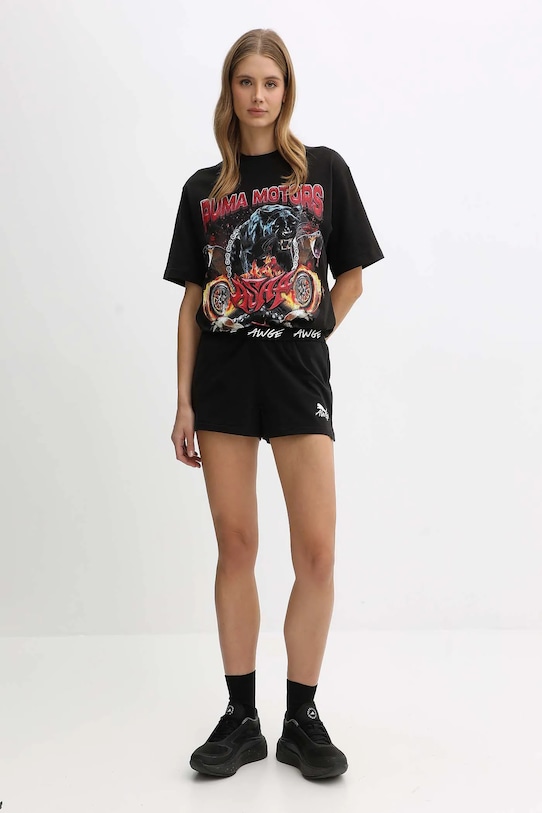 Puma pantaloni scurti din bumbac PUMA x A$AP ROCKY 635071 negru AW25