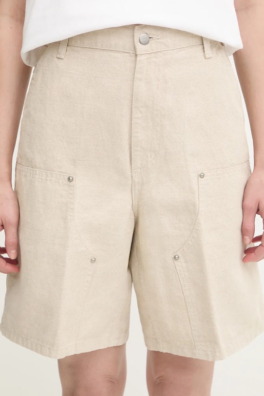 Carhartt WIP szorty z domieszką lnu W' Branford Double Knee beżowy I035574.502