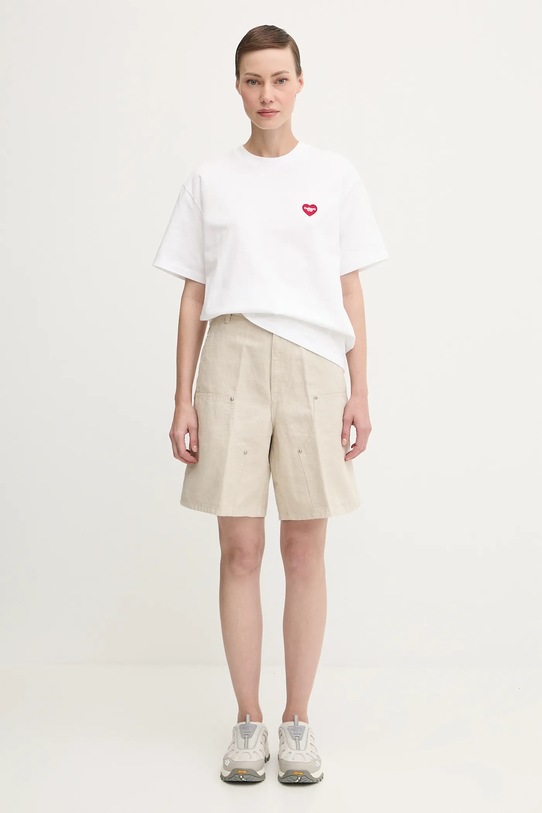 Carhartt WIP szorty z domieszką lnu W' Branford Double Knee I035574.502 beżowy