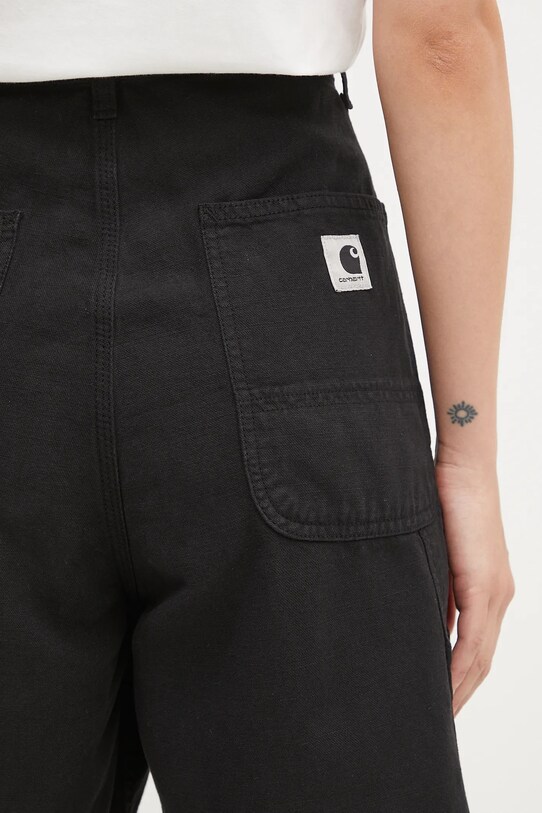 Carhartt WIP szorty z domieszką lnu W' Branford Double Knee czarny I035574.89GD