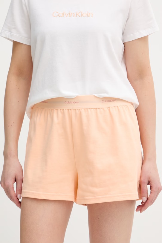 Calvin Klein Underwear σορτς lounge γυναικεία βαμβακερά πορτοκαλί LV00QS7517