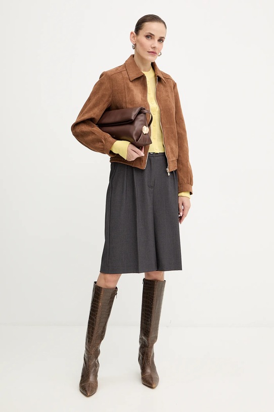 Twinset pantaloni scurți 252TF2042 gri AW25