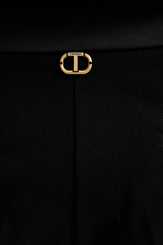 Twinset szorty z wełną czarny 252TT2125