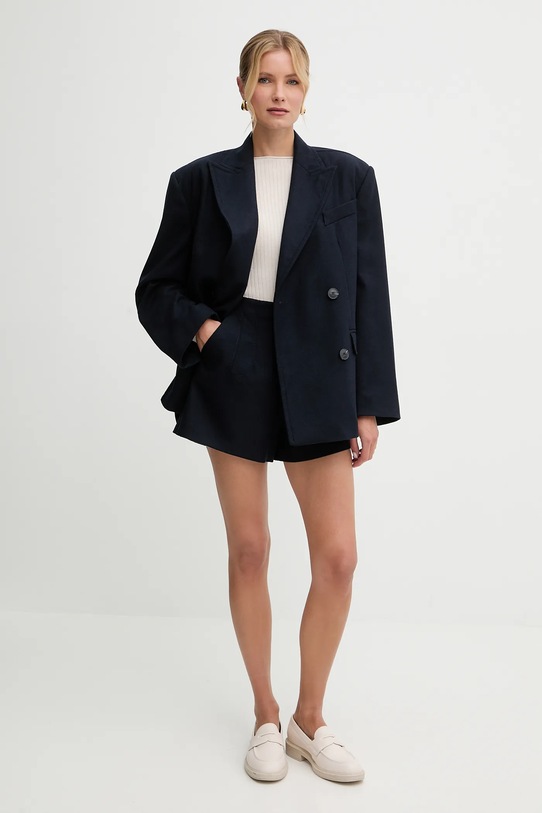 MAX&Co. szorty z dodatkiem wełny 2526146024200 granatowy AW25