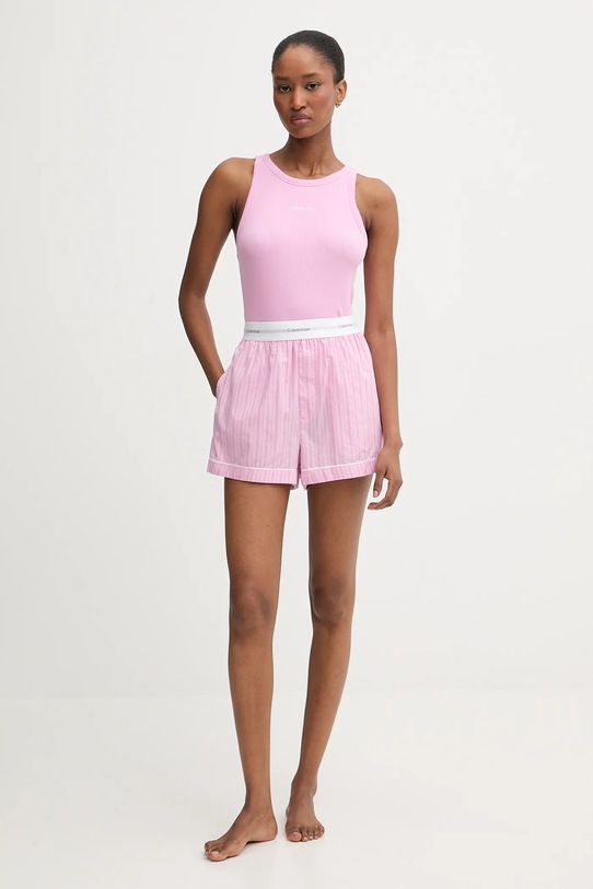 Bavlnené pyžamové šortky Calvin Klein Underwear LV00QS7573 ružová AW25