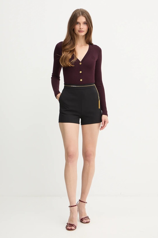Kratke hlače Elisabetta Franchi SH01757E2 črna AW25