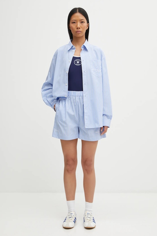 Sporty & Rich szorty bawełniane Eden Script Poplin SH01260673ST61 niebieski